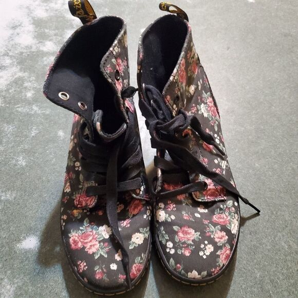 Dr Martens Hackney floral canvas boots sz 6 - Picture 2 of 5